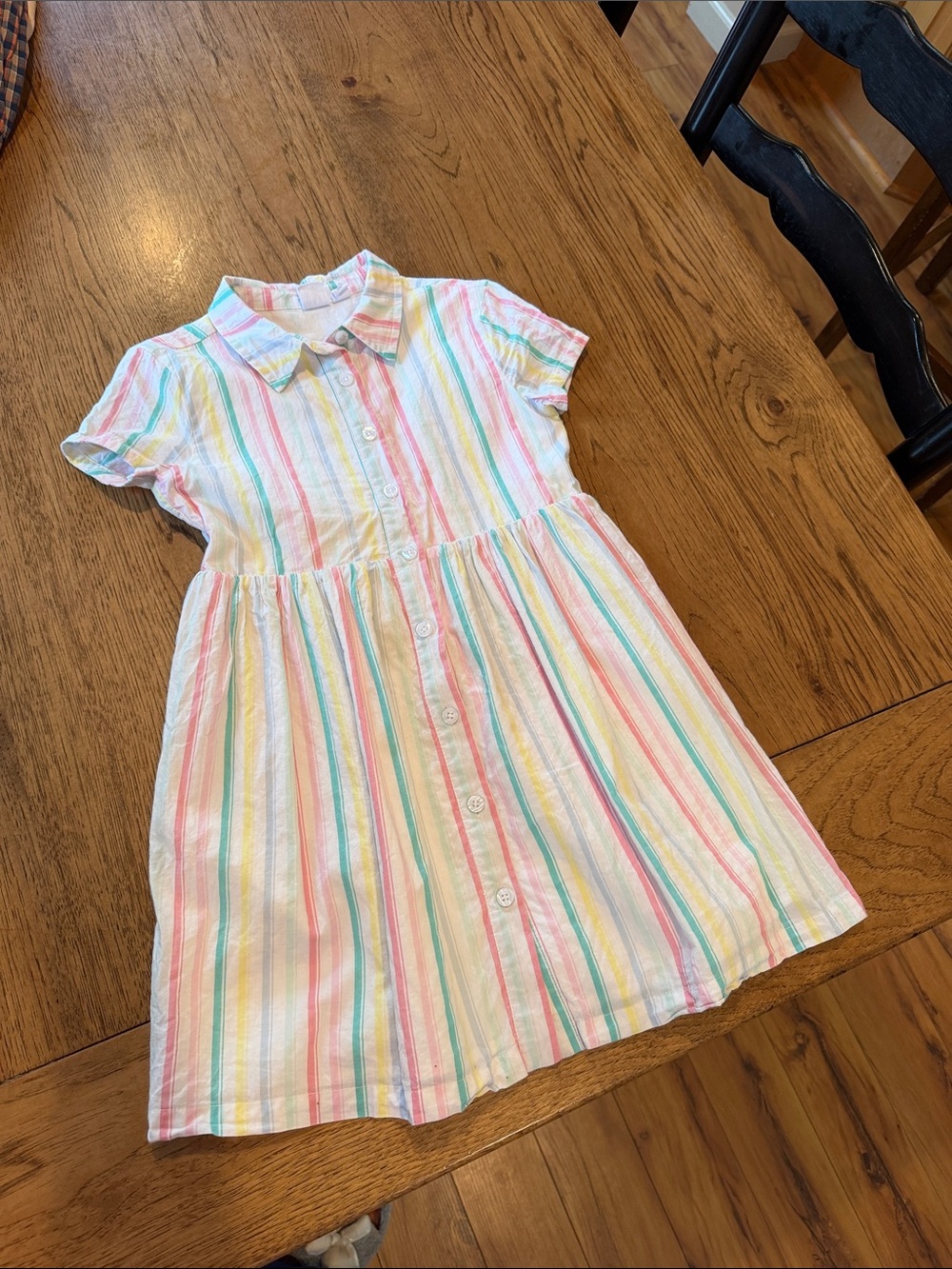 Gap kids 6 /6X small Girls' Multicolor Stripe Button-Front Summer Dress